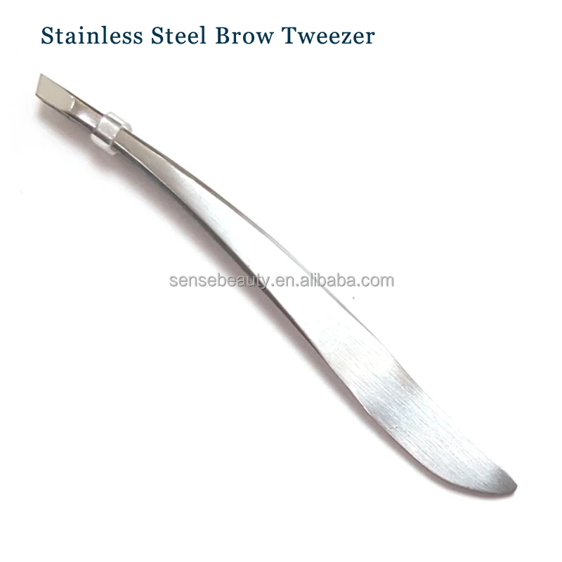 Tow-in-one Dual Purpose Stainless Steel Eyebrow Tweezers With Combing Tail