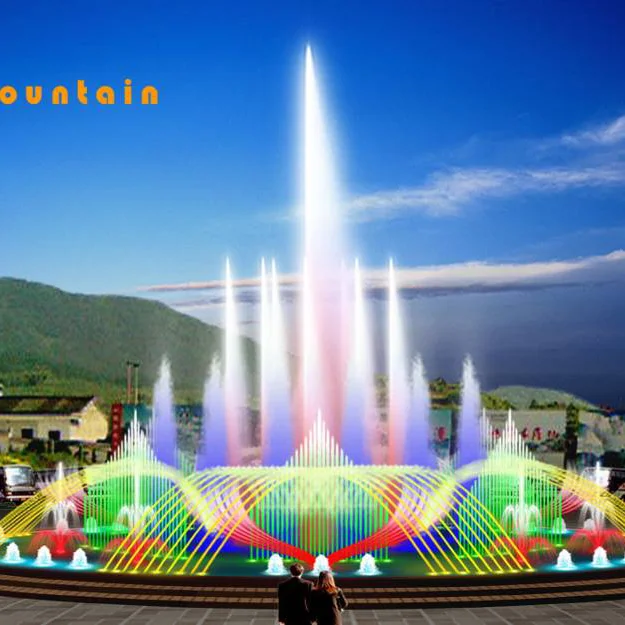 Music dancing water fountains outdoor