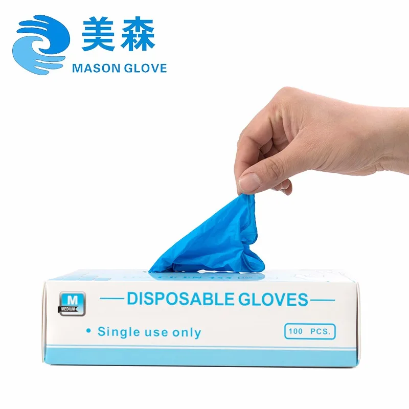 
Blue Powder Free Nitrile Examination Gloves Good quality and cheap wholesale China produced rubber nitrile gloves 