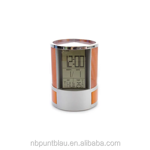 table clock PVC penholder with multifunction display