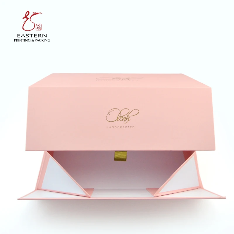 Customized High Quality Pink Shoe Box Packaging Clothing Carton Hot Stamping Logo