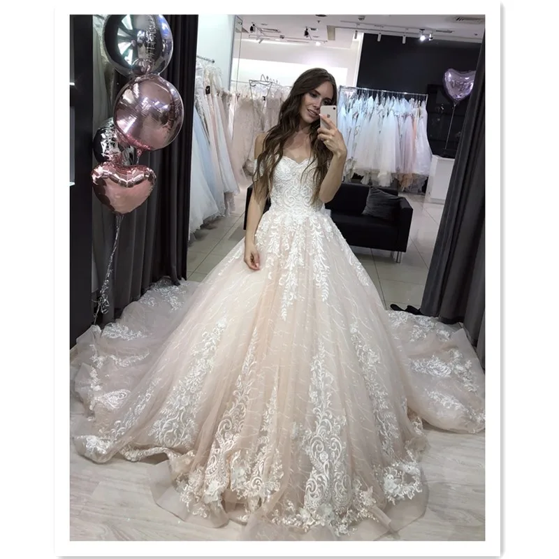 2019 New Arrival off shoulder Wedding dress sweet heart ball gown lace up back beautiful lace bridal gown wedding dresses