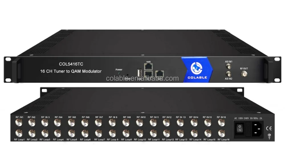 Cable tv solution satellite transmodulator  system 16DVB-s/s2 to DVB-T modulator COL5416TC