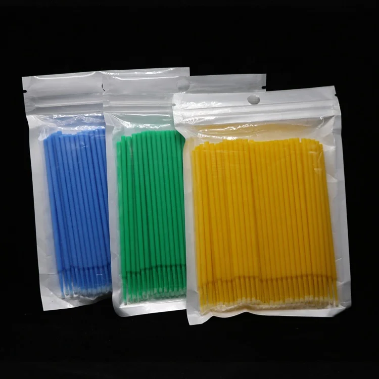 Melason Wholesale 100 Pieces One Pocket Grafting Eyelash Cotton Swab Semi-Permanent Tattoo Beauty Cleaning Stick