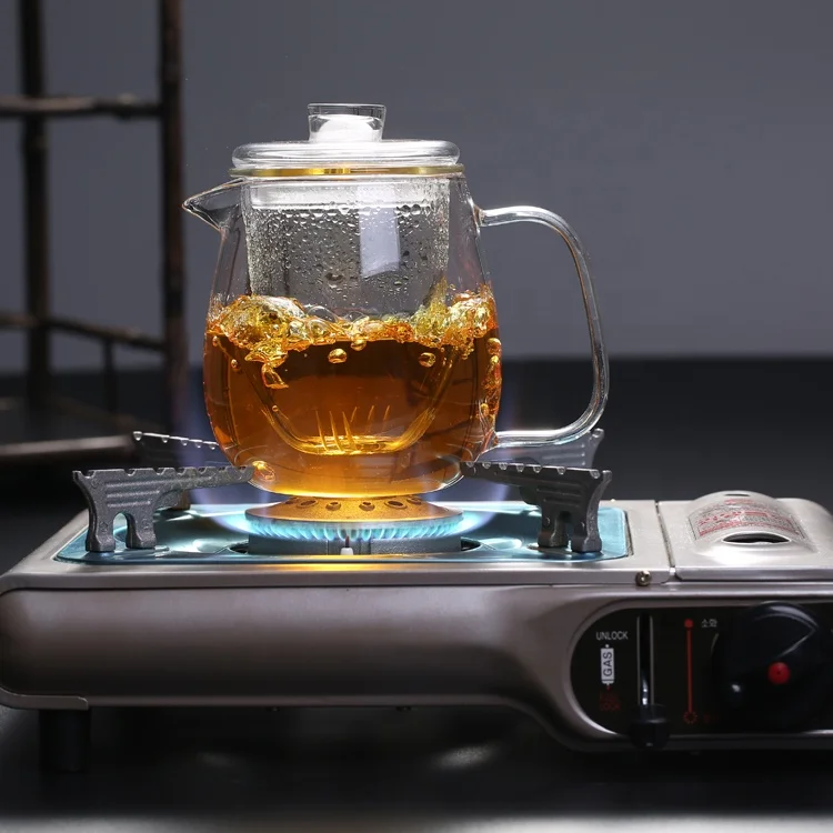 japanese borosilicate direct file heat resistant blooming tea glass teapot with infuser