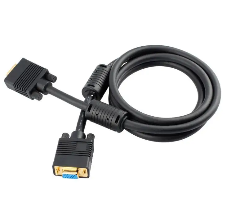 1.5m DB 15 PIN Black SVGA SUPER VGA Monitor MM Male To Female extension Cable CORD FOR PC TV