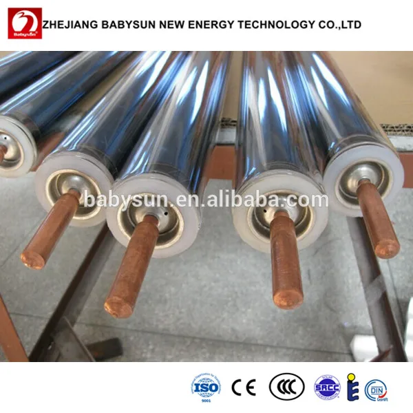 High quality vacuum tubes with heat pipes, copper heat pipe evacuated tubes