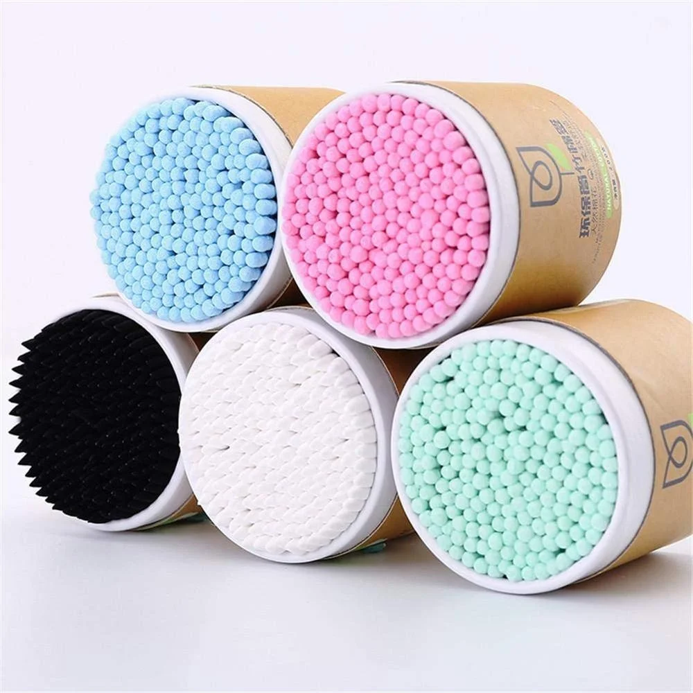 200 шт. Одноразовые Бамбуковые ватные палочки, Круглые головки + заостренные головки, бамбуковые палочки, мягкие ватные палочки, ушные палочки, инструмент для чистки Bla