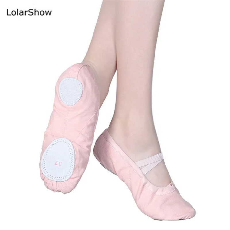 Детские танцевальные туфли Boutique с мягкой подошвой для балетных тренировок мягкие парусиновые туфли-пуанты