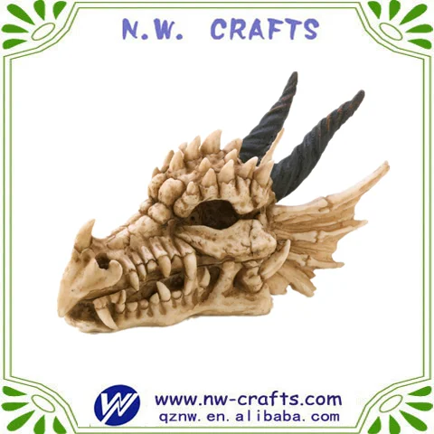 Antique halloween resin grimoire owl skeleton figurine ornament for decor