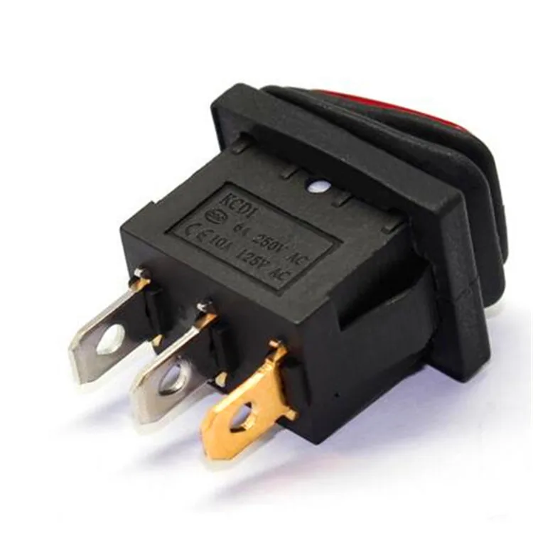 KCD1 16x22mm Waterproof Automotive 12V Rocker Toggle Switch