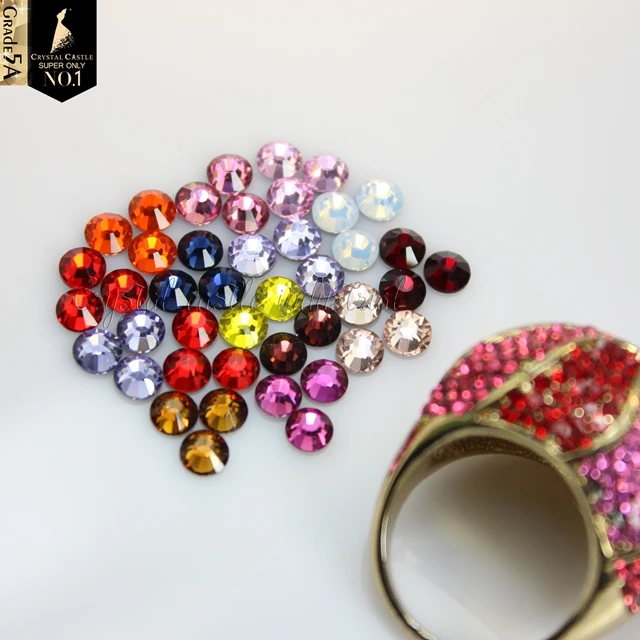 Wholesale apparel accessories 5A loose ss20 colorful same cut facets crystal glass flat back hot fix rhinestone