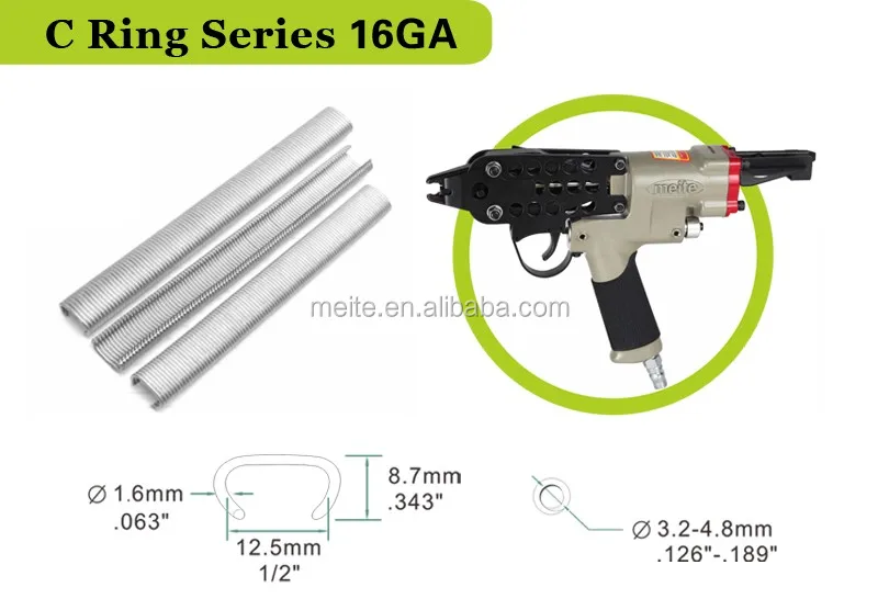 meite fastener edge clip SC-6 c ring staples sc760 c ring gun Galvanized hog Nail Hog ring plier