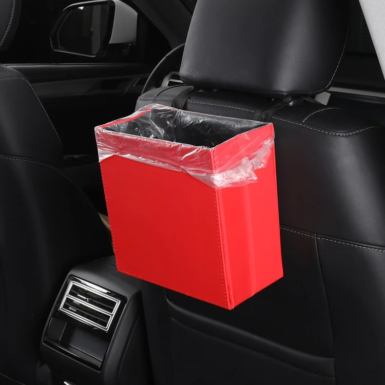 
Car Recycling Dustbin Trash Cans Leather Ash Tray Mini Waste Bin 