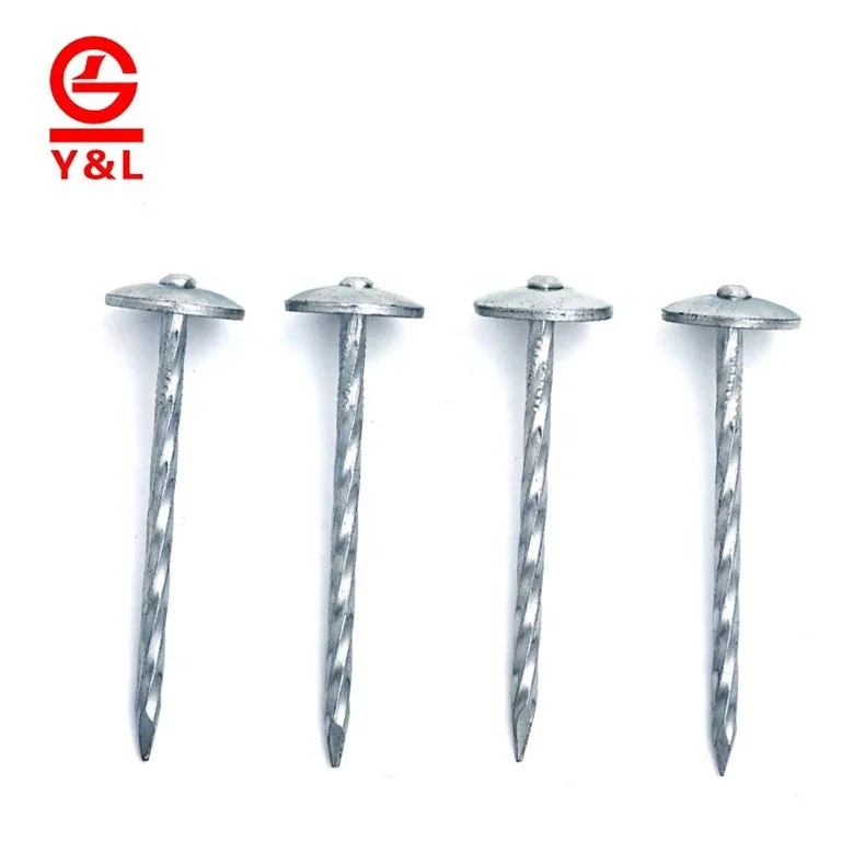 Строительный материал оцинкованная сияющая головка зонтика цветной кровельный гвоздь