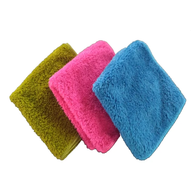 Promotional And Home Care Absorbency Plush Microfiber Cleaning Cloth Coral Fleece Towel Sets