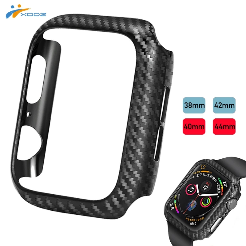 
XDDZ 2019 Carbon Fiber Hard Shell Case for Apple Watch 1/2/3/4/5, 38mm 42mm 40mm 44mm 