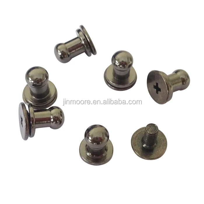Round Phillips Chicago Button Stud Screws Nail Rivets For Leather Craft