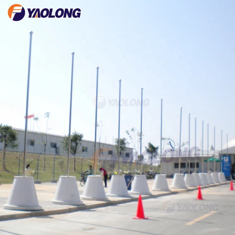 Yaolong 304 316 Stainless Steel Outdoor Flag Banner Stand Aluminum Alloy Free Standing Flag Poles