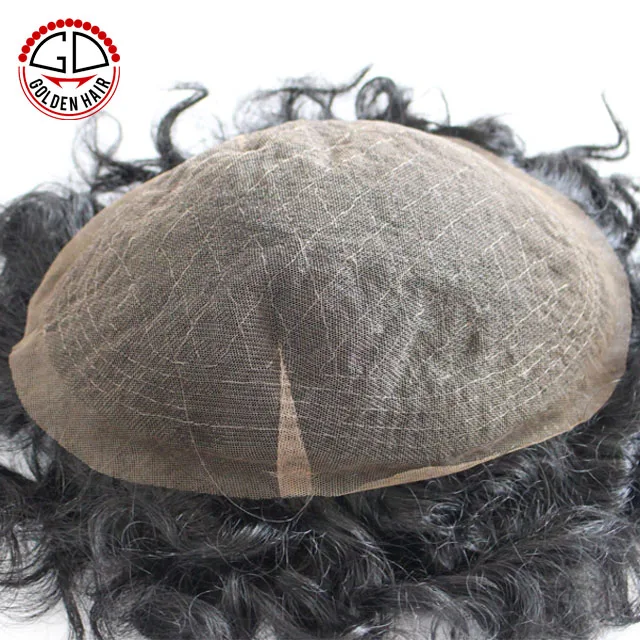 Mens Hair Piece Black Afro Curly Wig Toupee For Black Men