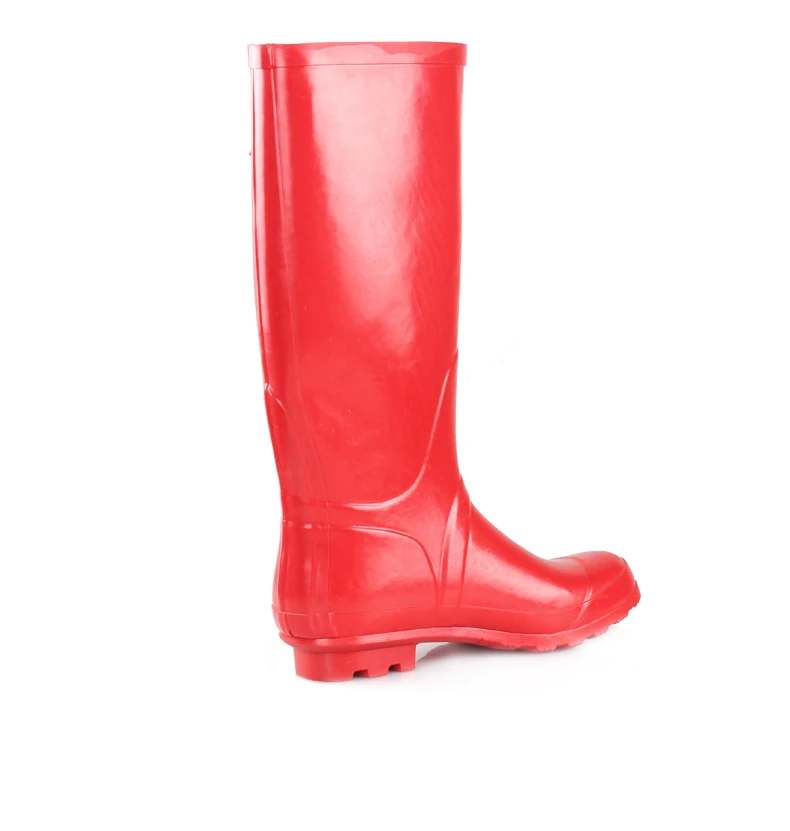 Hot Sales Ladies Red Shiny Waterproof Rubber Boots Wholesale