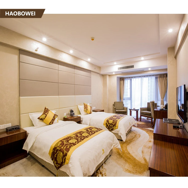 Foshan Shunde Lecong Ibis Hotel bedroom set with bedstead / Customized Modern 3 star hotel furniture