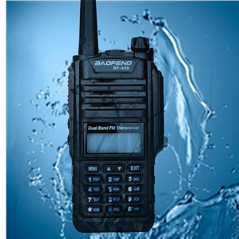 IP57 водонепроницаемый портативный трансивер Baofeng 136–174 МГц, 400–520 МГц рация частота BF-A58
