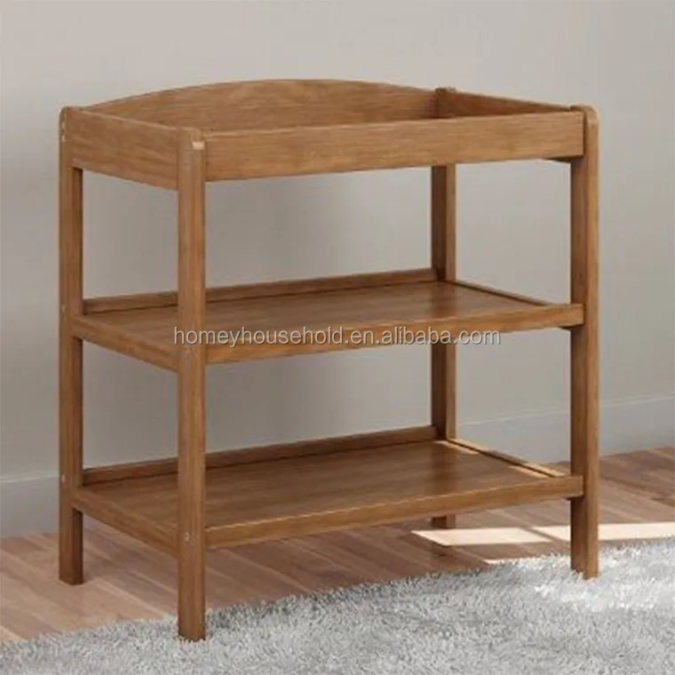Eco-friendly natural wood nursery furniture baby changing table set