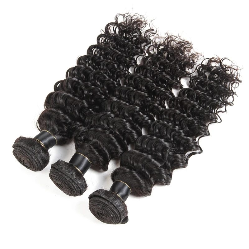 
Mink Brazilian Hair Unprocessed Hair Wholesale Vendors 9A Brazilian Deep Wave Bundles With Closure Human Hair Weave Bundles 