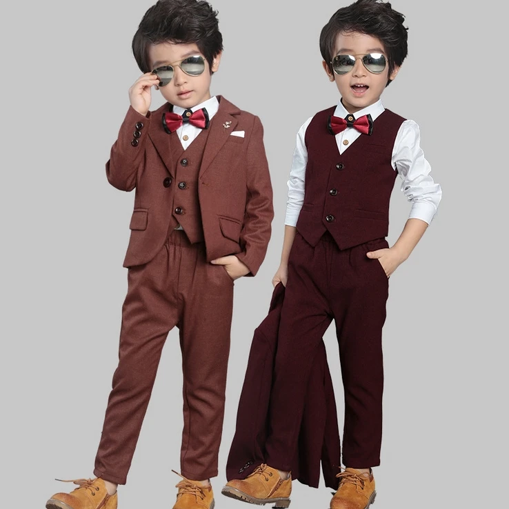Официальный костюм для мальчиков, детский Свадебный костюм, смокинг для мальчиков