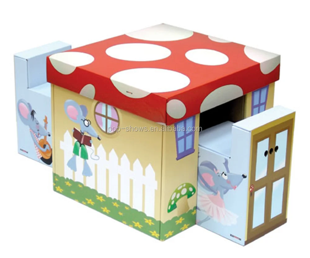 Creative design cardboard furniture,recyclable carton retail pallet exhibition display for child