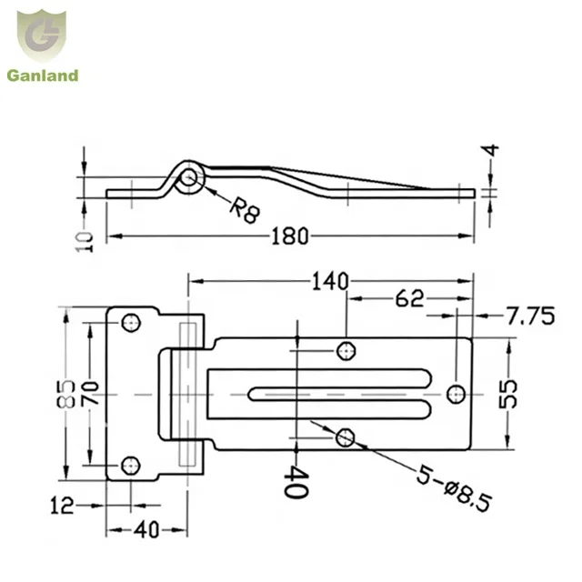 GL-13128 Steel Small Box Van Door Hinge Truck Body