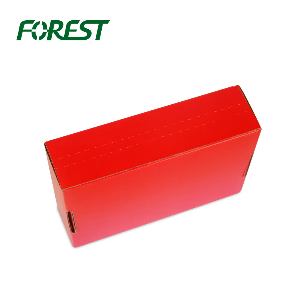 Factory direct red colored corrugated paper outer carton box with logo print
