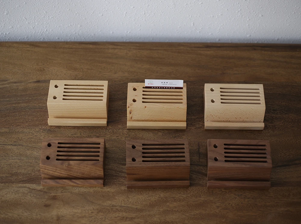 2018 hot sle creative office desk organizer wooden phone holder name card pencil case set