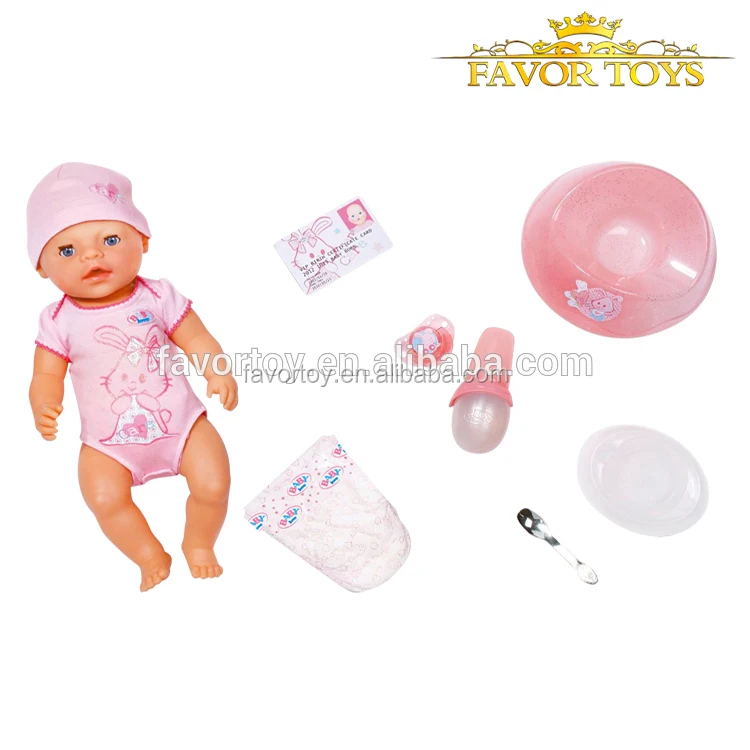 Non-toxic lifelike plastic baby doll toys with drinking milk