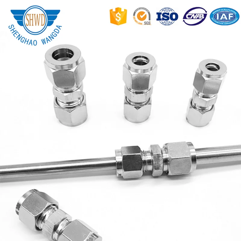 Hydraulic Stainless Steel Union Connector/Compression Double Ferrule Tube Fittings