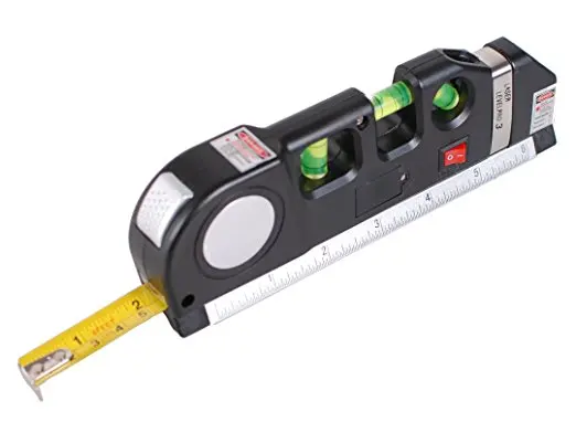 Laser Level Horizon Vertical Measure 8FT Aligner Standard Metric Rulers Multipurpose Measure Leveler Black Tape