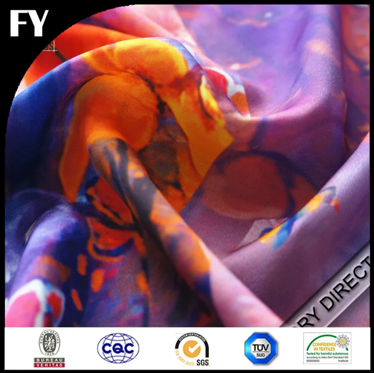 hot sale pure silk crinkle chiffon fabric for digital print