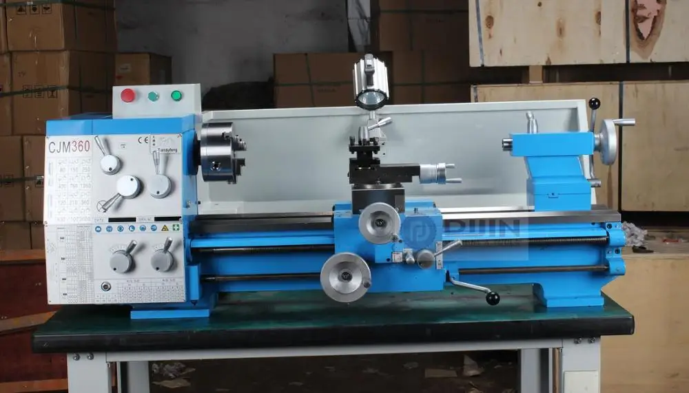 shenzhen small bench lathe CJM360 manual metal lathe 1.5KW spindle bore 38mm have stocks with low price
