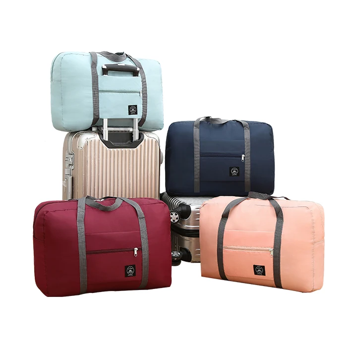 Manufacturer Polyester Portable Duffel Tote Folding Travel Trolley Duffel Bag Nylon 48*32*16cm Tb2016072202 CN;ZHE 220g JF