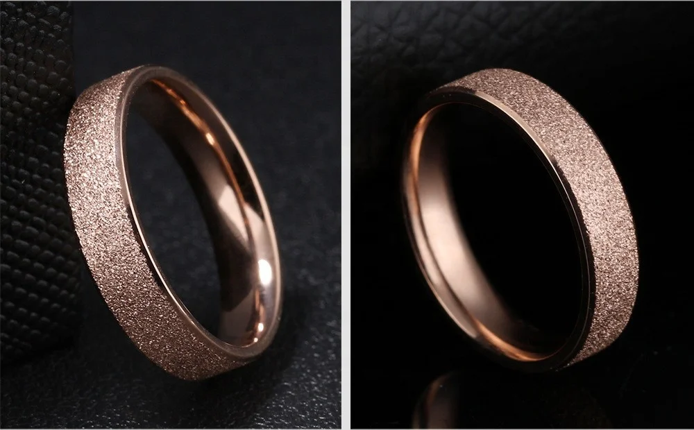 Fancy Titanium Vintage Rings Rose Gold Plated Multi Size Mesh Top Band Rings For Women Men Stainless Steel Ring Unisex Bridal