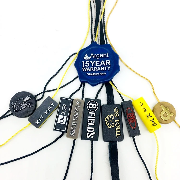 Изготовленный на заказ Эко-тисненый логотип одежды качели для одежды ценник шнур цветной замок уплотнительная петля нейлоновая пластиковая веревка для бирки