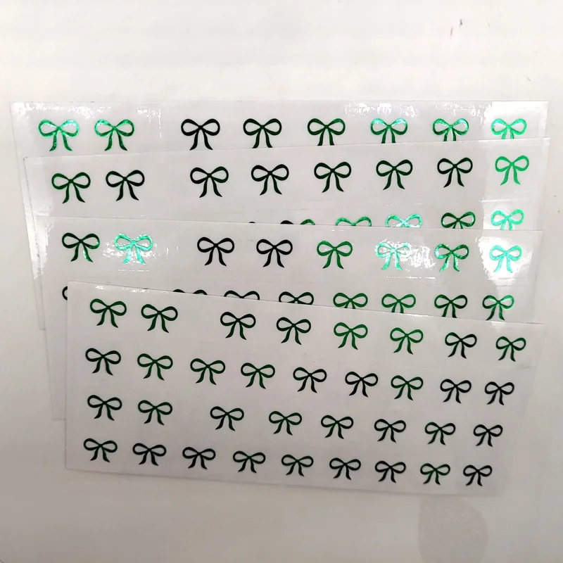 Transparent Stickers Printing Custom Foil Bow Kiss Cut Sticker Sheets