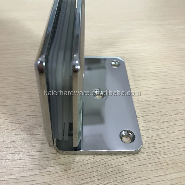 Bevel 90 degree wall mounted shower door hinge with offset fixing plate