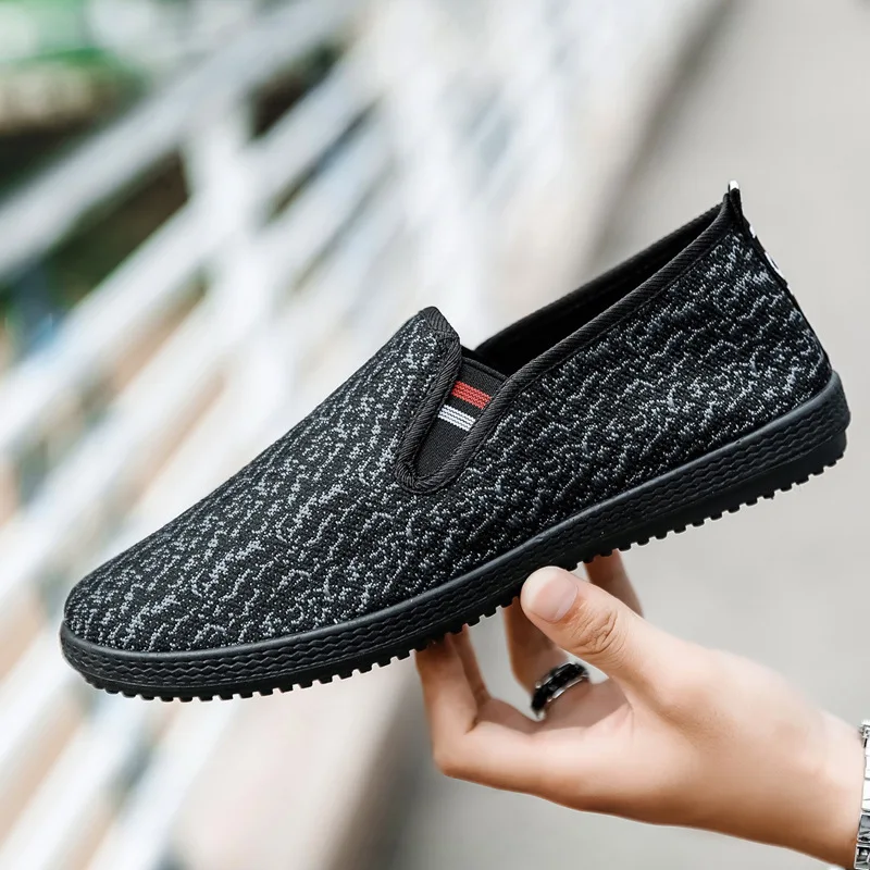 Summer breathable casual lazy canvas shoes washed cloth men shoes