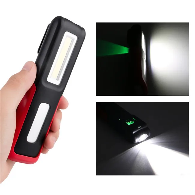 Rechargeable 3W COB+LED Hand Torch Lamp Portable Aldi led flexible Magnetic Inspection Work Light