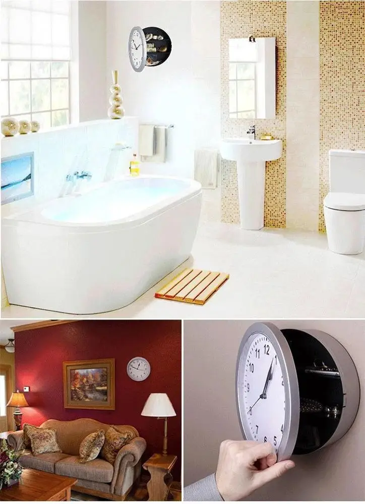Wall Clock Hidden Secret Safe Container Box for Cash Money Jewelry Storage Security Safes