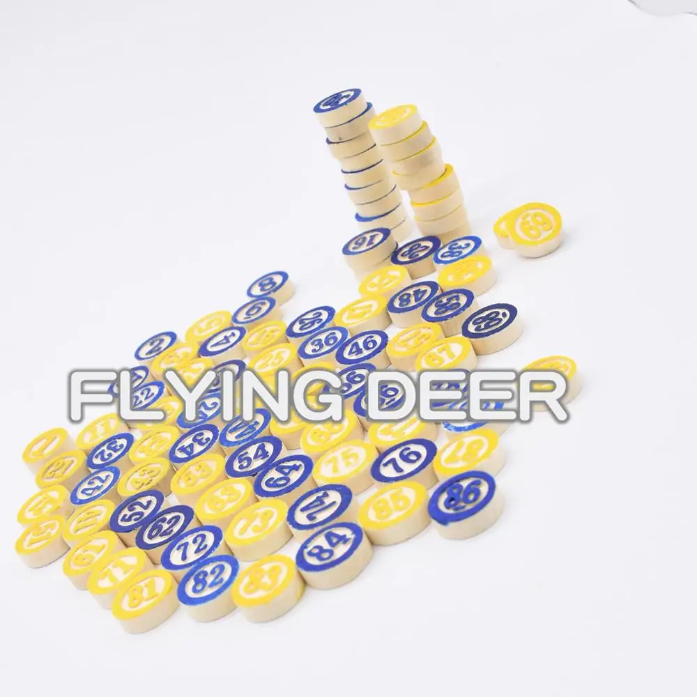 
wooden bingo 1-90 numbers 