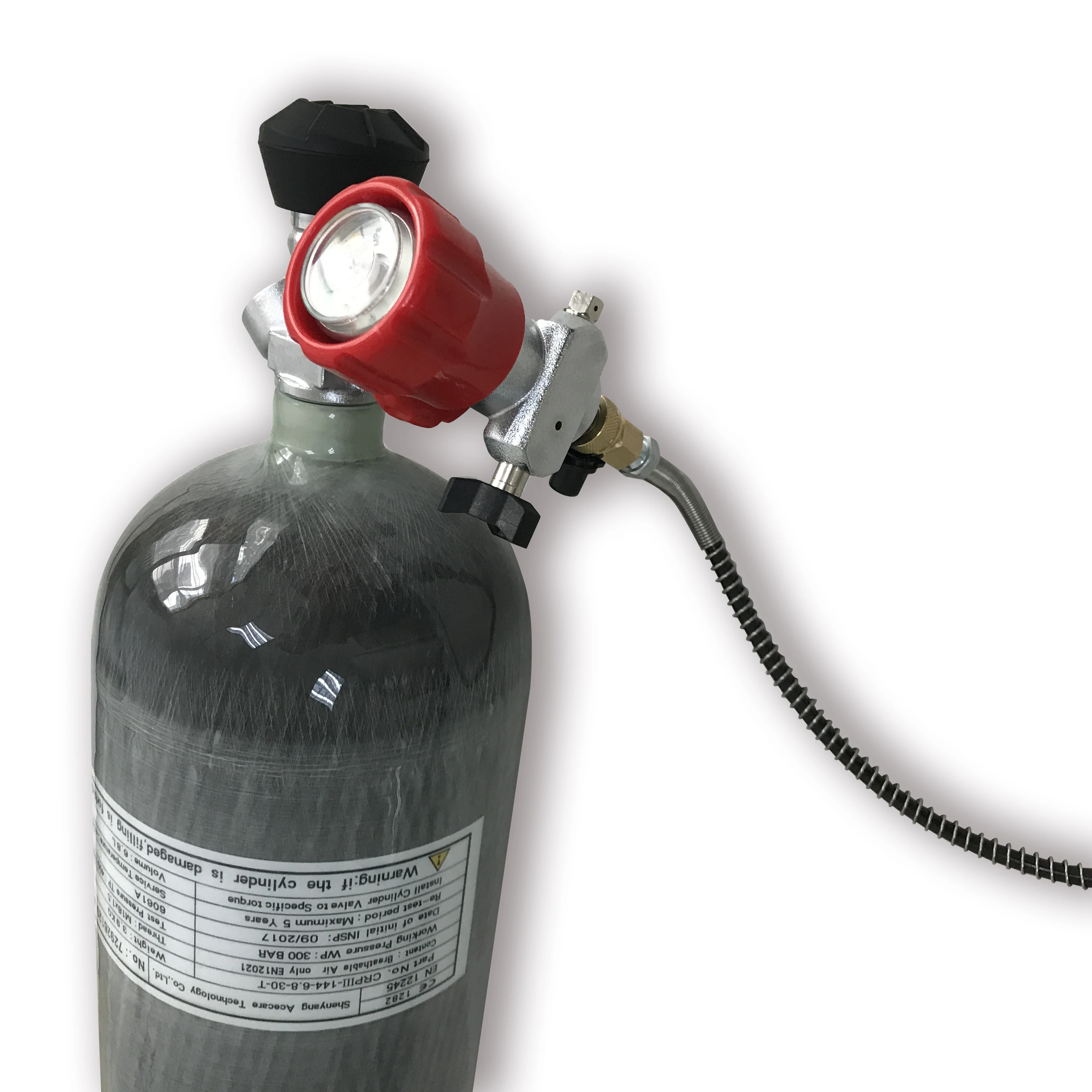 6.8L Carbon Fiber Cylinder CE Valve And Filling station Scuba Diving Oxygen Tank