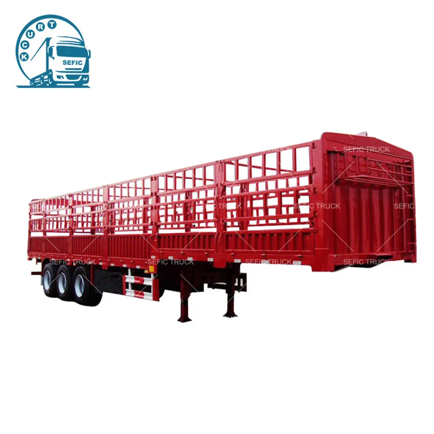 High wall fence side animal livestock transport cage cargo semi truck trailer